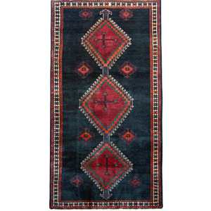 Tribal Persian Rugs: Fine Hand-knotted Wool Kolyai Persian Hallway Runner 157cm x 291cm