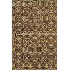 Contemporary Hand-knotted NZ Wool & Bamboo Silk Damask Rug 202cm x 297cm