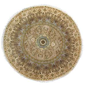 2 5 X 2 5 Meter Rugs: Fine Hand-knotted Wool & Silk Round Rug 249cm x 249cm