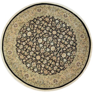 2 5 X 2 5 Meter Rugs: Fine Hand-knotted Wool and Silk Kashan Round Rug 244cm x 248cm