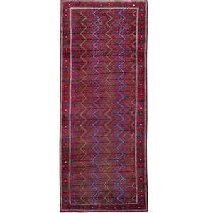 Baluchi Rugs: Fine Hand-knotted Wool Persian Runner 145cm x 404cm