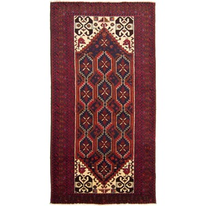 Baluchi Rugs: Hand-knotted Persian Baluchi Runner 93cm x 192cm