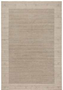 Loribaft: Solid Modern Wool Cream Colour Rug 163cm x 232cm