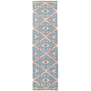 Kelim Rugs: 100% Wool Kilim Small Runner 73cm x 236cm