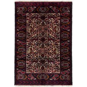Wool Rugs: Fine Handmade Wool Baluchi Persian Small Rug 88cm x 128cm