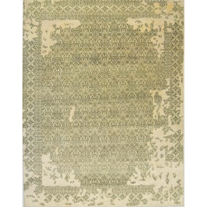 Wool Silk Rugs: Fine Modern Wool & Silk Picasso Design Rug 270cm x 370cm