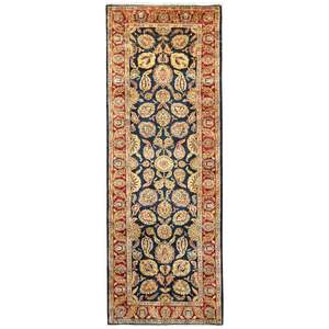 Sarouk: Fine Hand-knotted Saruk Wool Hallway Runner 122cm x 397cm