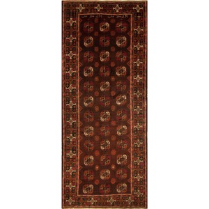 Wool Rugs: Fine Hand-knotted Wool Baluchi Persian Runner 114cm x 292cm