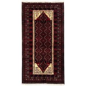 Wool Rugs: Fine Hand-knotted Baluchi Persian 100cm x 192cm