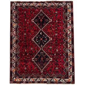 Wool Rugs: Fine Hand-knotted Shiraz Persian Rug 206cm x 293cm