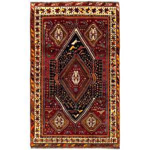 Wool Rugs: Authentic Hand-Knotted Shiraz Persian Rug 167cm x 273cm