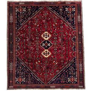 Wool Rugs: Fine Hand-knotted Traditional Shiraz Persian Rug 206cm x 295cm