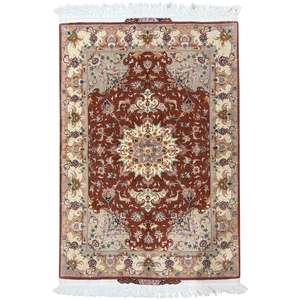 Fine Handmade Wool & Silk 50 Raj Persian Small Rug 103cm x 161cm