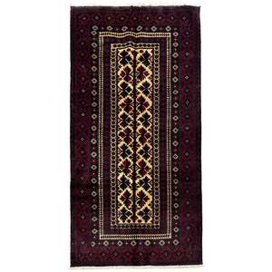 Fine Hand-knotted Baluchi Persian Rug 100cm x 195cm