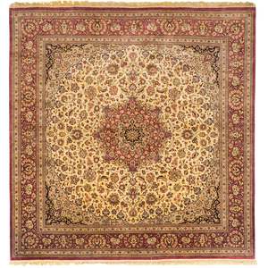 Super Fine Hand-Knotted 100% Qom Persian Silk Rug – 250 × 250 cm | Signed