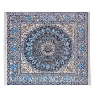 Fine Hand Woven Nain Persian Rug 6LA | 255cm x 255cm | Square Silk-Blend Floral Rug