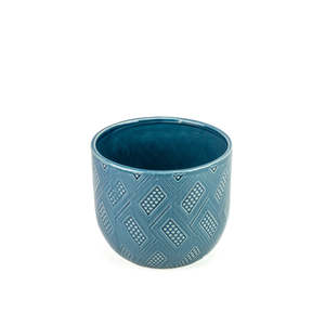Pots: Blue Domino Pot 14cm