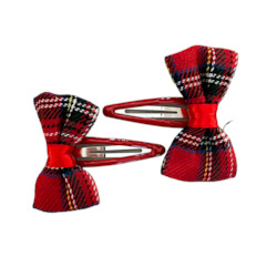 Scottish Gifts: Tartan Bow Hair Clips
