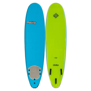 7.6ft Platino Soft Top Surfboard [AZURE BLUE & LIME]
