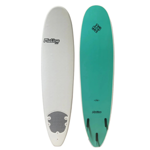 7.6ft Platino Soft Top Surfboard [WHITE & TURQUOISE]