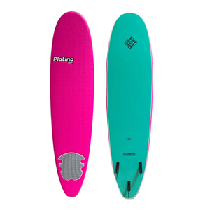 7.6ft Platino Soft Top Surfboard [PINK & TURQUOISE]