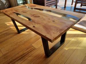 All: Epoxy Resin River Coffee Table