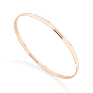 Wrist: 9ct Rose Gold Round 3mm Bangle