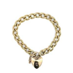 Wrist: 9ct Yellow Gold Curb Bracelet