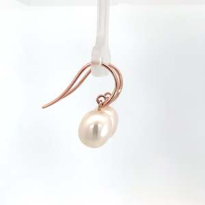 Earrings: 9ct Rose Gold Pearl Drop Earrings