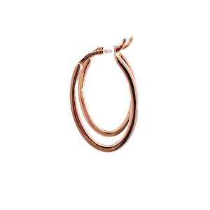 9ct Rose Gold Flat Tube Hoops