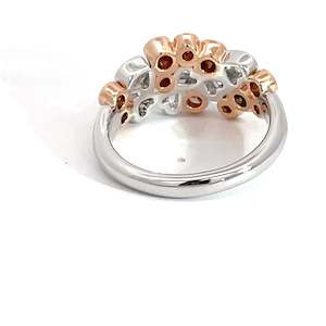 Rings: 18ct White and Rose Gold Heart Shape Diamond Ring
