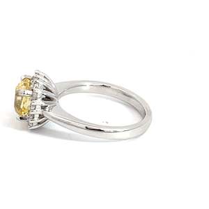 Rings: Platinum Yellow Sapphire and Diamond Ring