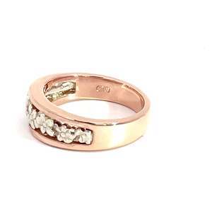 Rings: 9ct White & Rose Gold Macintosh Inspired Flower Ring