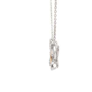 18ct White Gold Diamond Butterfly Necklace