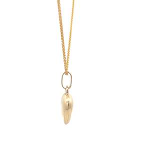 Necklace: 9ct Yellow Gold Puff Heart Pendant and Chain