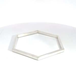 Sterling Silver Hexagon Solid Handmade Bangle