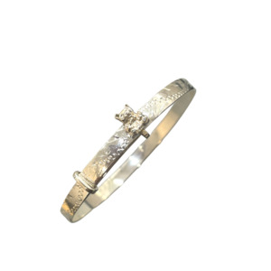 Wrist: Sterling Silver Baby Bear Expander Bangle