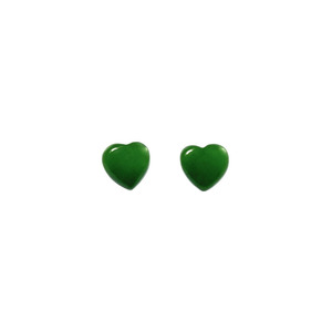 Greenstone Heart Studs-10mm