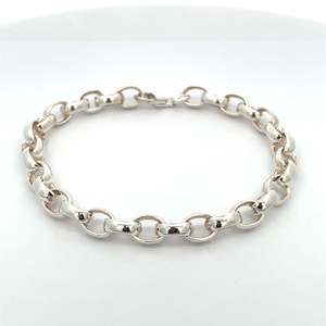 Sterling Silver Oval Heavy Weight Belcher Bracelet