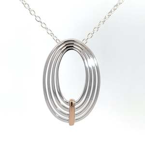 Sterling Silver Oval Pendant and Chain