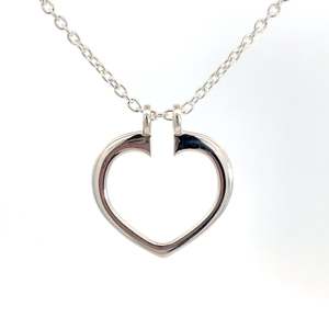 Necklace: Sterling Silver Heart Shaped Ring Keeper
