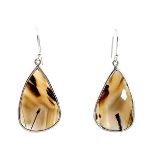 Earrings: Sterling Silver Botswana Agate Drop Earrings