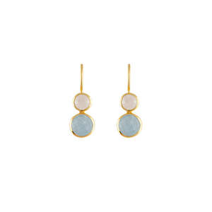 Earrings: 18ct GP Silver/Brass Moonstone Aqua Earrings