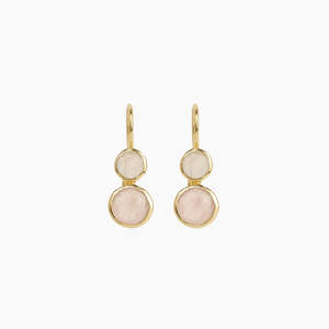 18ct GP SS/Brass Rose Quartz Moonstone Earrings