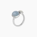 Rings: Sterling Silver Aquamarine and Pearl Ring