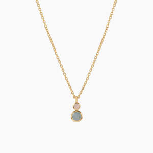18ct Gold Plated Antique Brass Moonstone and Aqua