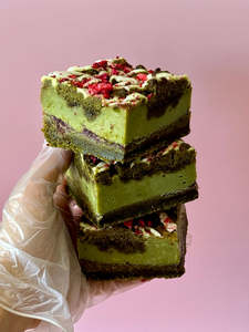 All Slices: Matcha Strawberry Cookie Pie