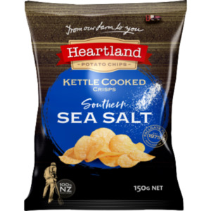 Heartland Premium Kettle Cooked Southern Sea Salt Potato Chips 150g