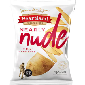 Heartland Chips Nearly Nude Less Salt 150g