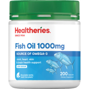 Healtheries Fish Oil 1000mg Capsules 200pk